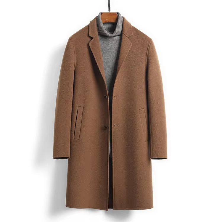 Wool Reversible Coat New Suit Cashmere Coat Medium Long Wool Coat — detail 10