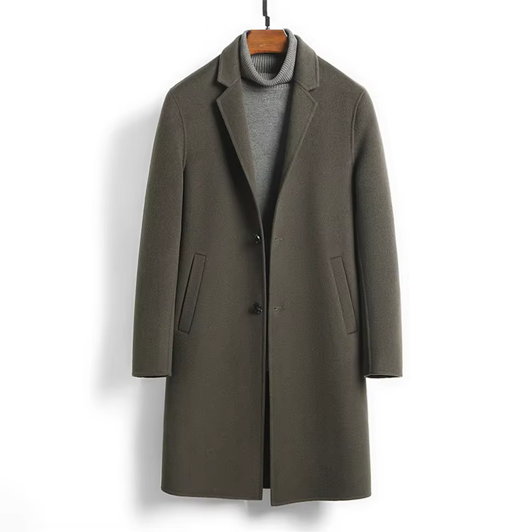 Wool Reversible Coat New Suit Cashmere Coat Medium Long Wool Coat — detail 8