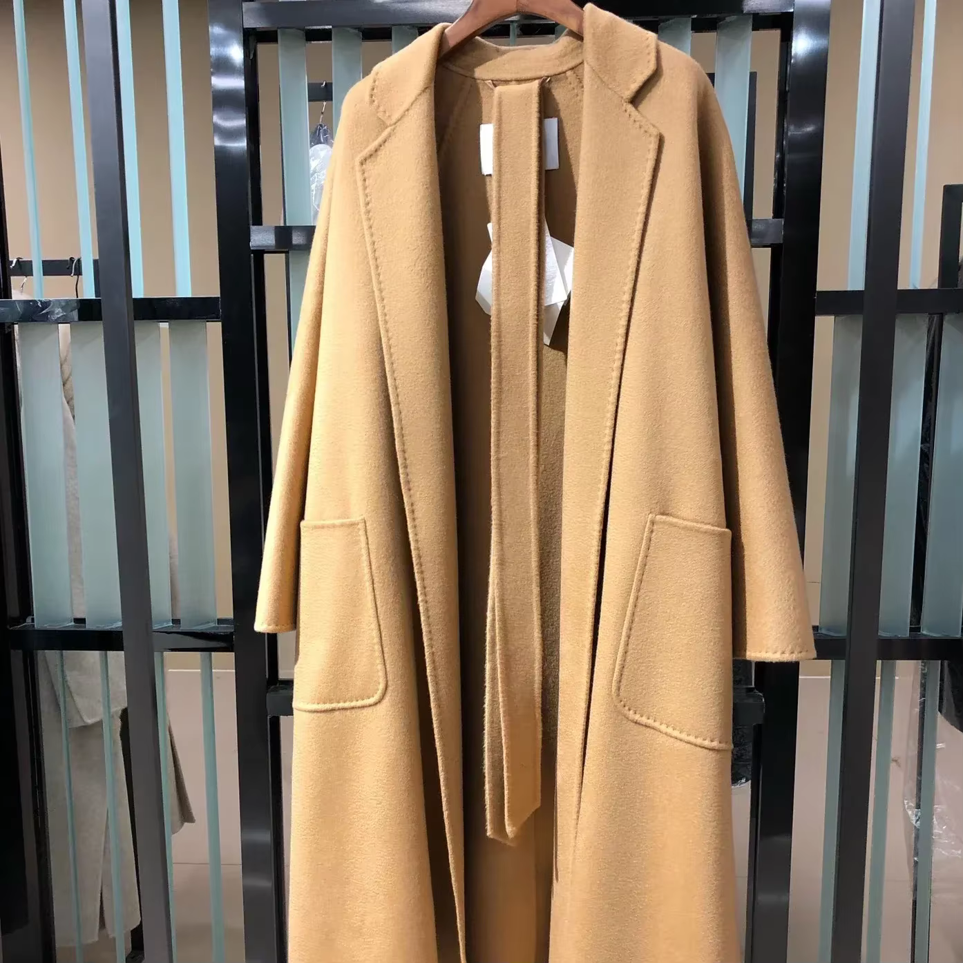 Top Quality Max Coat ,luxury Water Ripple Double-sided 100% Cashmere — detail 10