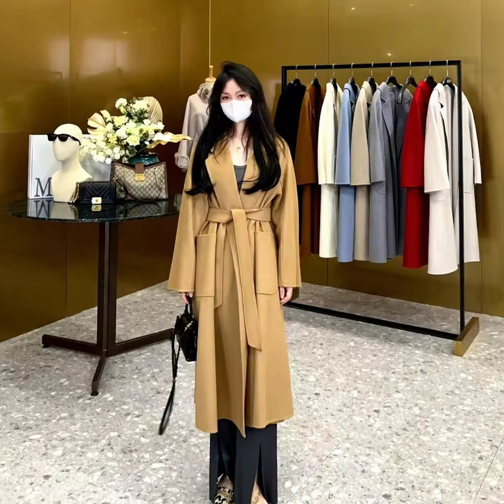 Top Quality Max Coat ,luxury Water Ripple Double-sided 100% Cashmere — detail 2