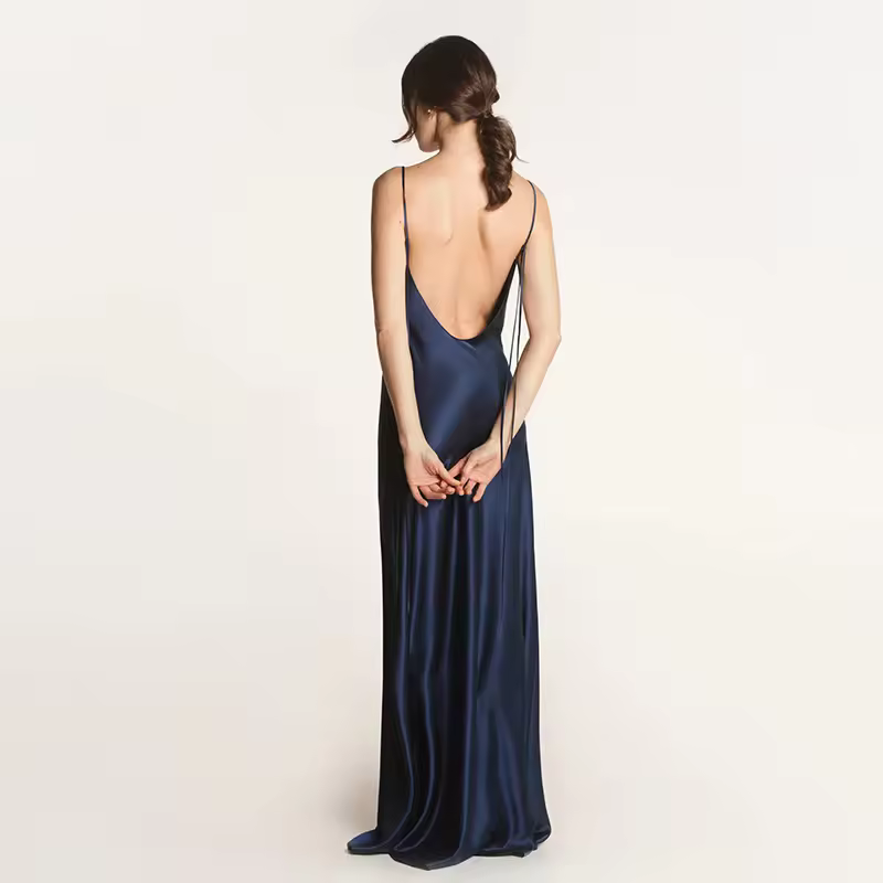 Luxury Silk Maxi Dress 100% Mulberry Silk Dresses — detail 3