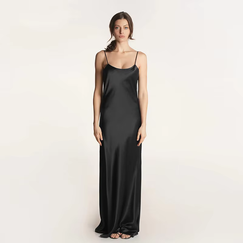 Luxury Silk Maxi Dress 100% Mulberry Silk Dresses — detail 6